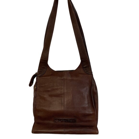 Womens VTG Fossil Brown Pebbled Leather Shoulder Bag Roomy Size Charm Detail GUC - Picture 7 of 16